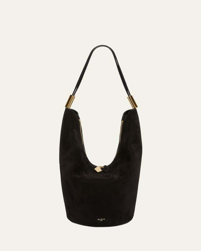 Shape Medium Bucket Bag in Suede and Leather